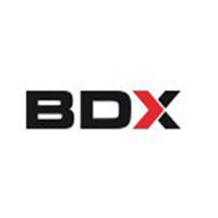 Logga för BDX - text i svartt och rött