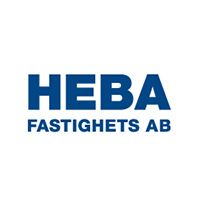 Logga för Heba Fastighets AB - text i blått